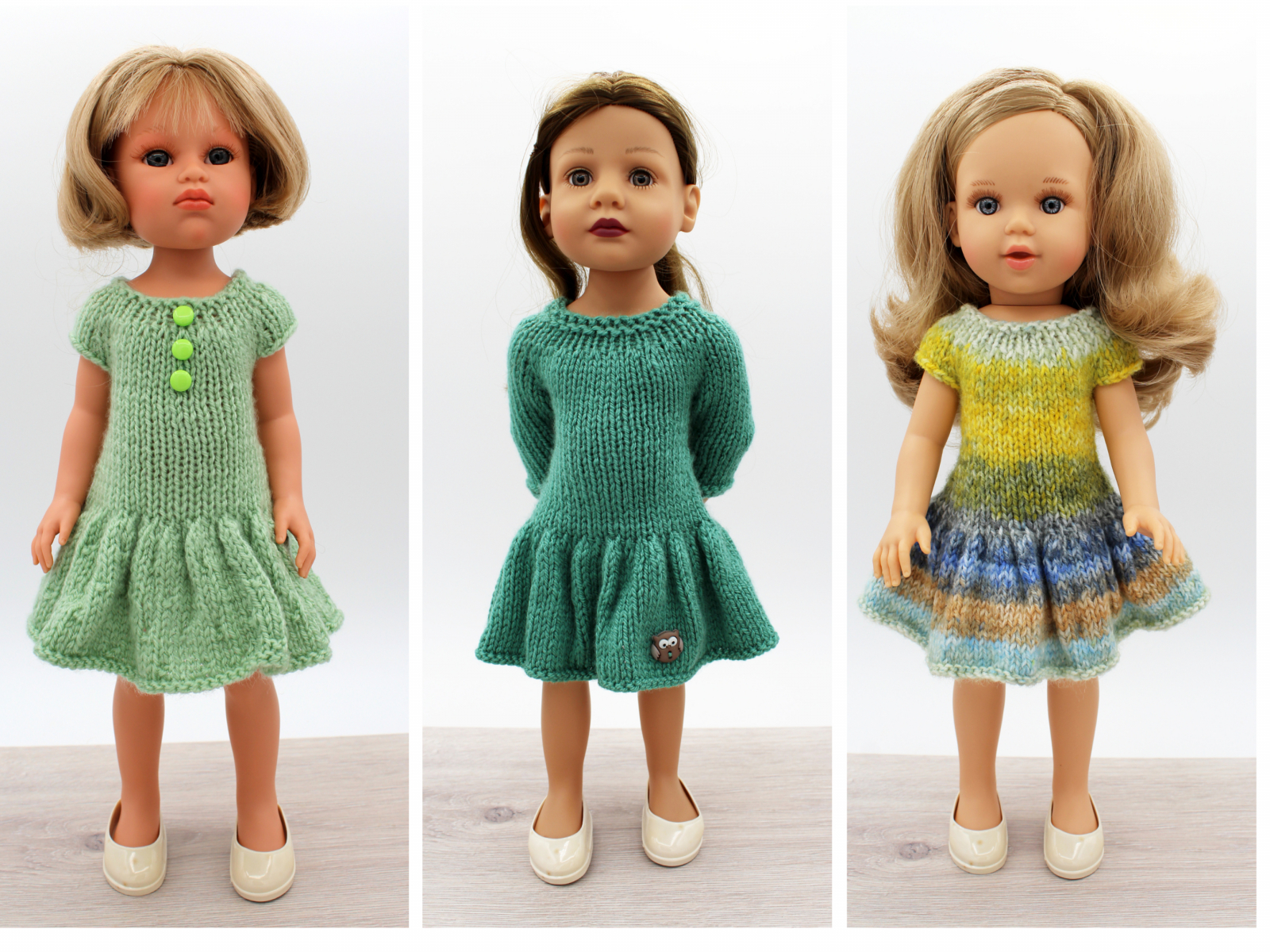Knitting Pattern for Dresses for Gotz Little Kids 36 cm Llorens